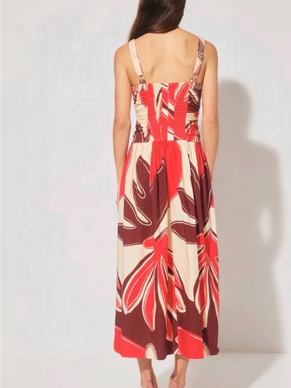 Mon Renn Sandro Palms Midi Dress Size Large - Picture 6 of 9